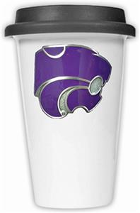 NCAA Kansas State Wildcats Ceramic Cup w/Black Lid