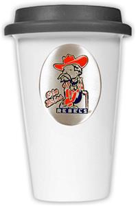 NCAA Mississippi Rebels Ceramic Cup w/Black Lid