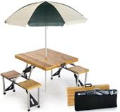 Picnic Plus Portable Wood Folding Picnic Table