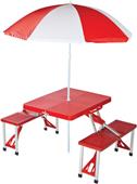 Picnic Plus Portable Folding Table with Umbrella
