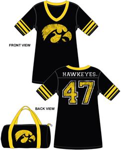 Emerson Street Iowa Hawkeyes Jersey Nightshirt