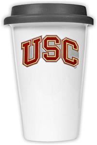 NCAA USC Trojans Ceramic Cup w/Black Lid