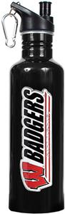 NCAA Wisconsin Badgers Black Water Bottle