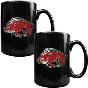 NCAA Arkansas Black Ceramic Mug (Set of 2)