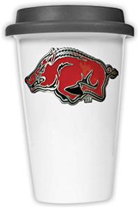 NCAA Arkansas Razorbacks Ceramic Cup w/Black Lid