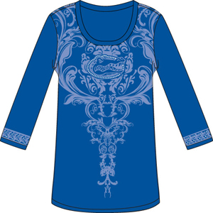 Florida Gators L/S Satin Trim Tunic Nightshirt