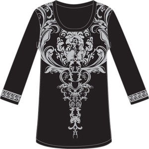 Oklahoma State L/S Satin Trim Tunic Nightshirt