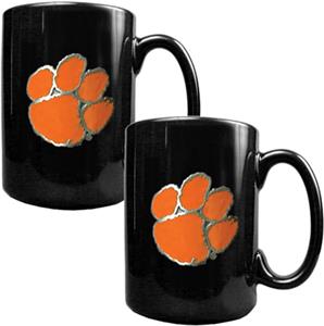 NCAA Clemson Tigers Black Ceramic Mug (Set of 2)
