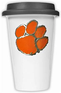 NCAA Clemson Tigers Ceramic Cup w/Black Lid