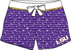 LSU Tigers Womens French Terry Print Shorts