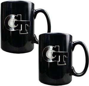 NCAA Georgia Tech Black Ceramic Mug (Set of 2)
