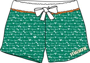 Miami Hurricanes Womens French Terry Print Shorts