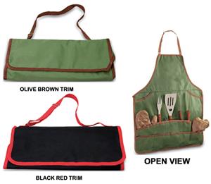 Picnic Time Full-Sized Apron Tote w/ BBQ Tool Set