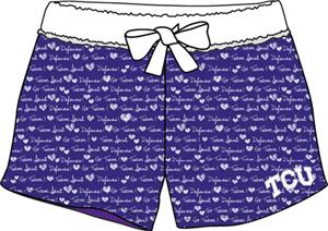 Texas Christian Womens French Terry Print Shorts