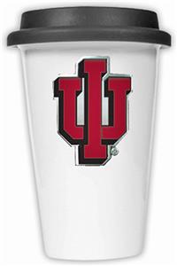 NCAA Indiana Hoosiers Ceramic Cup w/Black Lid