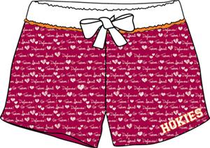Virginia Tech Womens French Terry Print Shorts