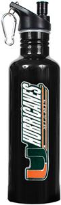 NCAA Miami Hurricanes Black Water Bottle