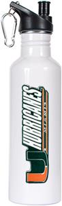 NCAA Miami Hurricanes White Water Bottle