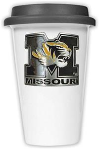 NCAA Missouri Tigers Ceramic Cup w/Black Lid
