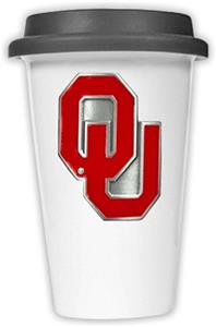 NCAA Oklahoma Sooners Ceramic Cup w/Black Lid