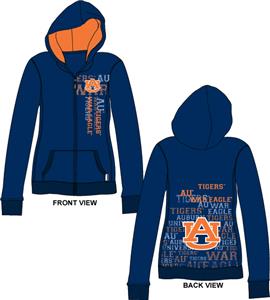 Auburn Tigers Womens Flocked Zip Hoody