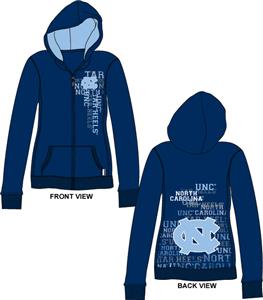 North Carolina Womens Flocked Zip Hoody