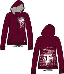 Texas A&M Aggies Womens Flocked Zip Hoody