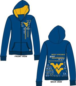 West Virginia Womens Flocked Zip Hoody