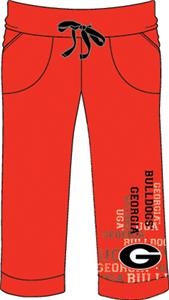 Georgia Bulldogs Womens Flocked Drawstring Pants