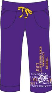 LSU Tigers Womens Flocked Drawstring Pants