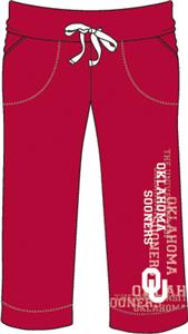 Oklahoma Sooners Womens Flocked Drawstring Pants