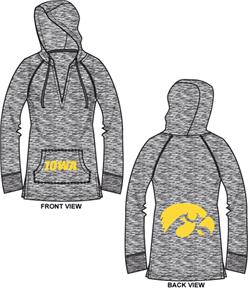 Iowa Hawkeyes Womens Burnout Pullover Hoody