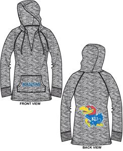 Kansas Jayhawks Womens Burnout Pullover Hoody