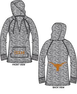Texas Longhorns Womens Burnout Pullover Hoody