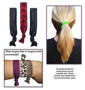Animal Print/Black Elastic Hair Ties/Bracelets