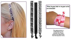 Zebra Print/Paisley Print Elastic Headband SET