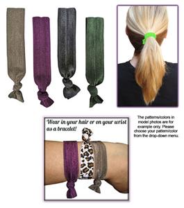 Jewel Tone No-Tug Elastic Hair Ties/Bracelets SET 