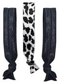 Animal Print/Black Elastic Hair Ties/Bracelets