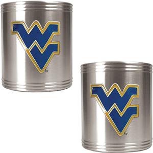 NCAA West Virginia Stainless Steel Can Holders