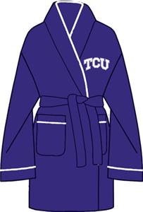 TCU Texas Christian Solid Womens Fleece Bath Robe