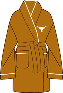 Texas Longhorns Solid Womens Fleece Bath Robe