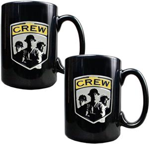 MLS Columbus Crew 15oz. Black Ceramic Mug Set of 2