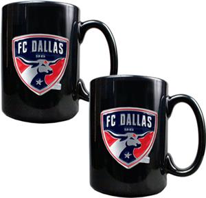 MLS FC Dallas 15oz. Black Ceramic Mug Set of 2
