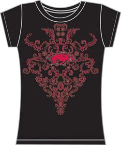 Arkansas Razorbacks Womens Metallic Nailhead Tee
