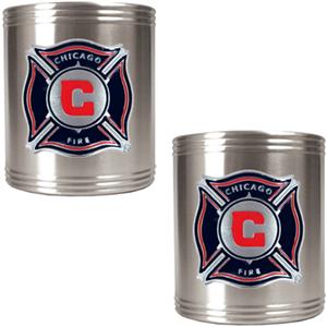 MLS Chicago Fire Stainless Steel Can Holders