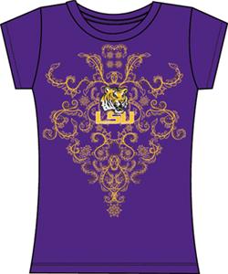 LSU Tigers Womens Metallic Nailhead Tee