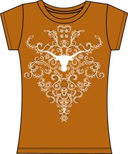 Texas Longhorns Womens Metallic Nailhead Tee