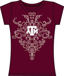 Texas A&M Aggies Womens Metallic Nailhead Tee