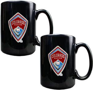 MLS Colorado Rapids Black Ceramic Mug Set of 2