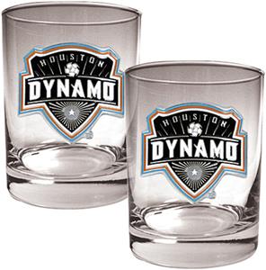 MLS Houston Dynamo 14oz. Rocks Glass Set of 2